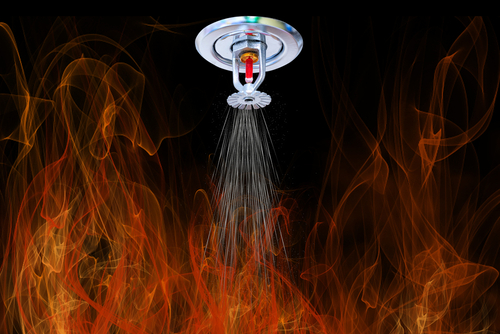 Automatic,Fire,Extinguishing,System.,Fire,Sprinkler,Spraying.,Fire,And,Water